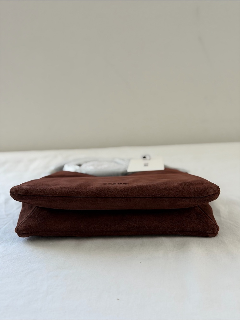 Staud Valerie Shoulder Bag in Mahogany Suede - Picture 11 of 12